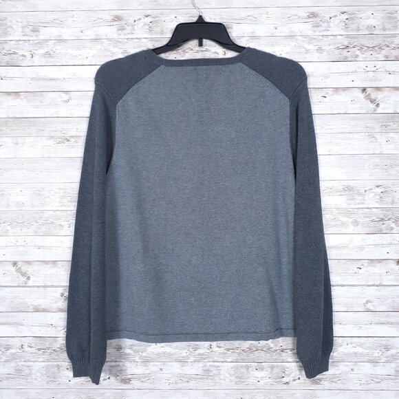Calvin Klein Raglan Sleeved Sweater L Gray 411 - Picture 2 of 4